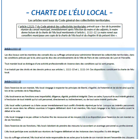 Charte de l&rsquo;élu local