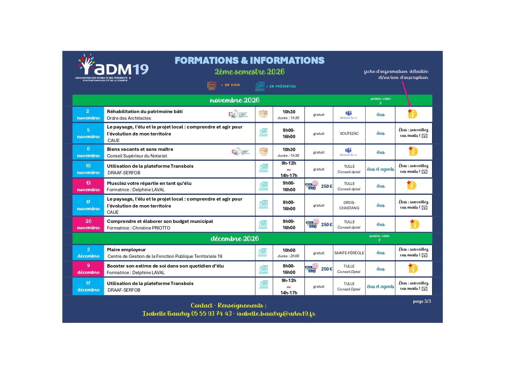 planning complet 2eme semestre 3