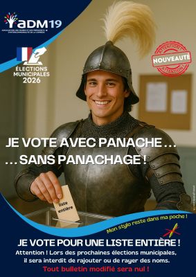 affiche pas de panachage  chevalier sans mention