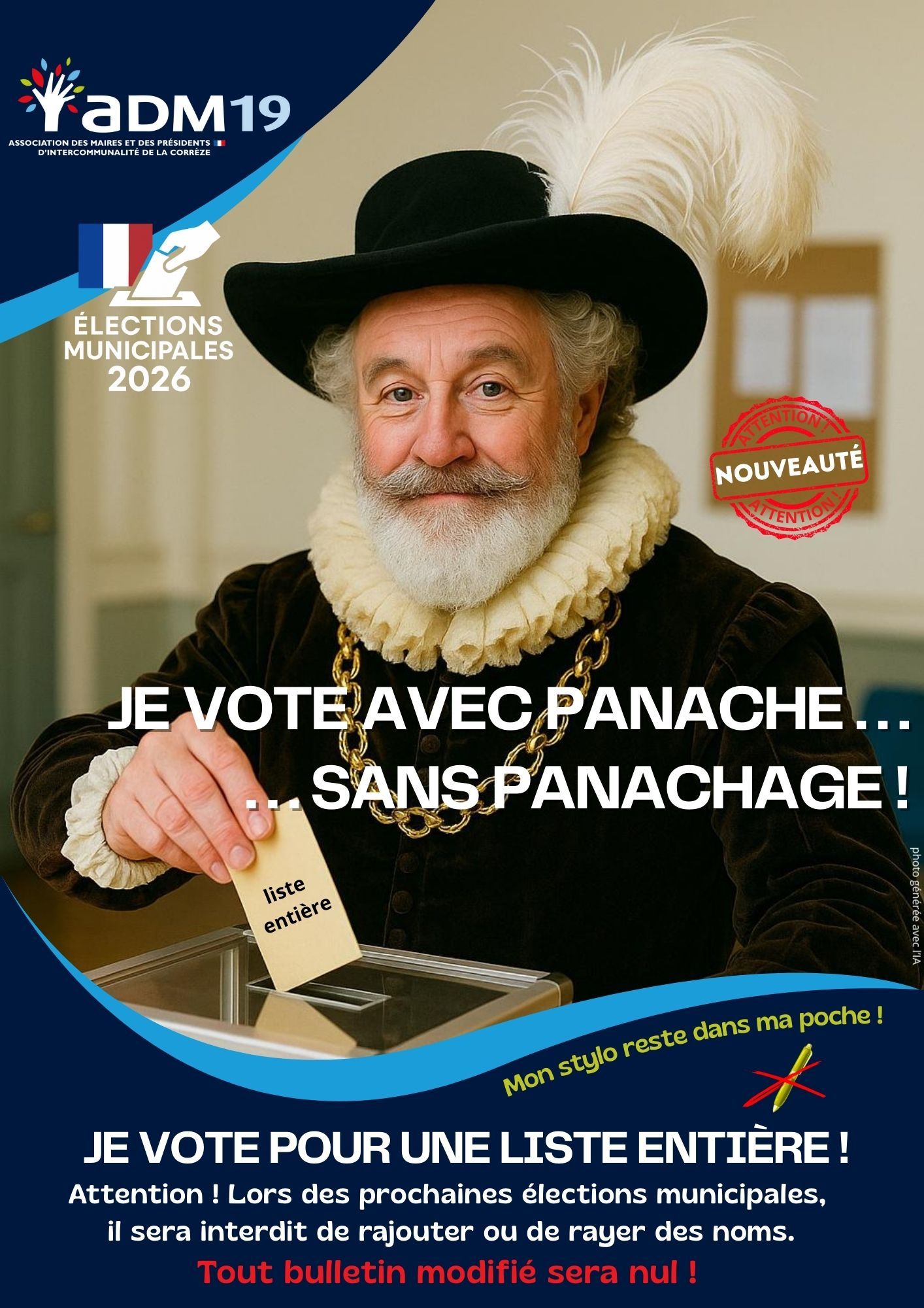 affiche fin du panachage elections mars 2026